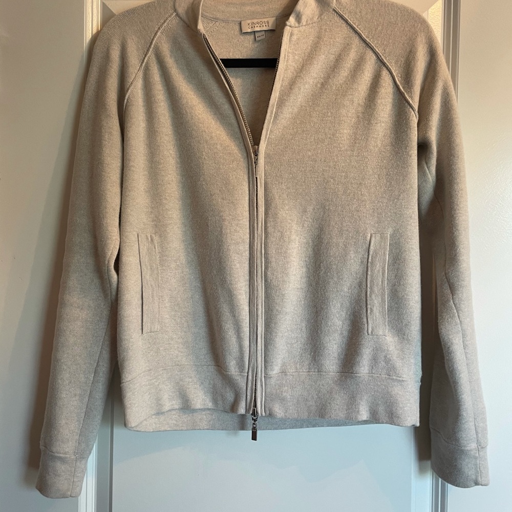 Kinross Cotton Cashmere Tan Jogger/Cardi Set (XS)